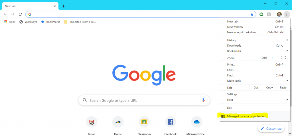My Chrome browser suddenly said "Managed by your organization"...Except, it shouldn't have been