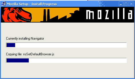 installation progress dialog box