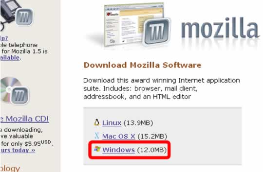 A screenshot of the mozilla.org download page