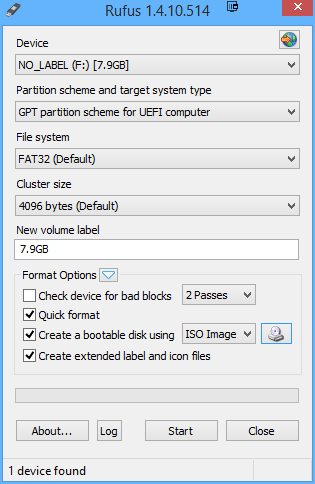 Setup Rufus as shown